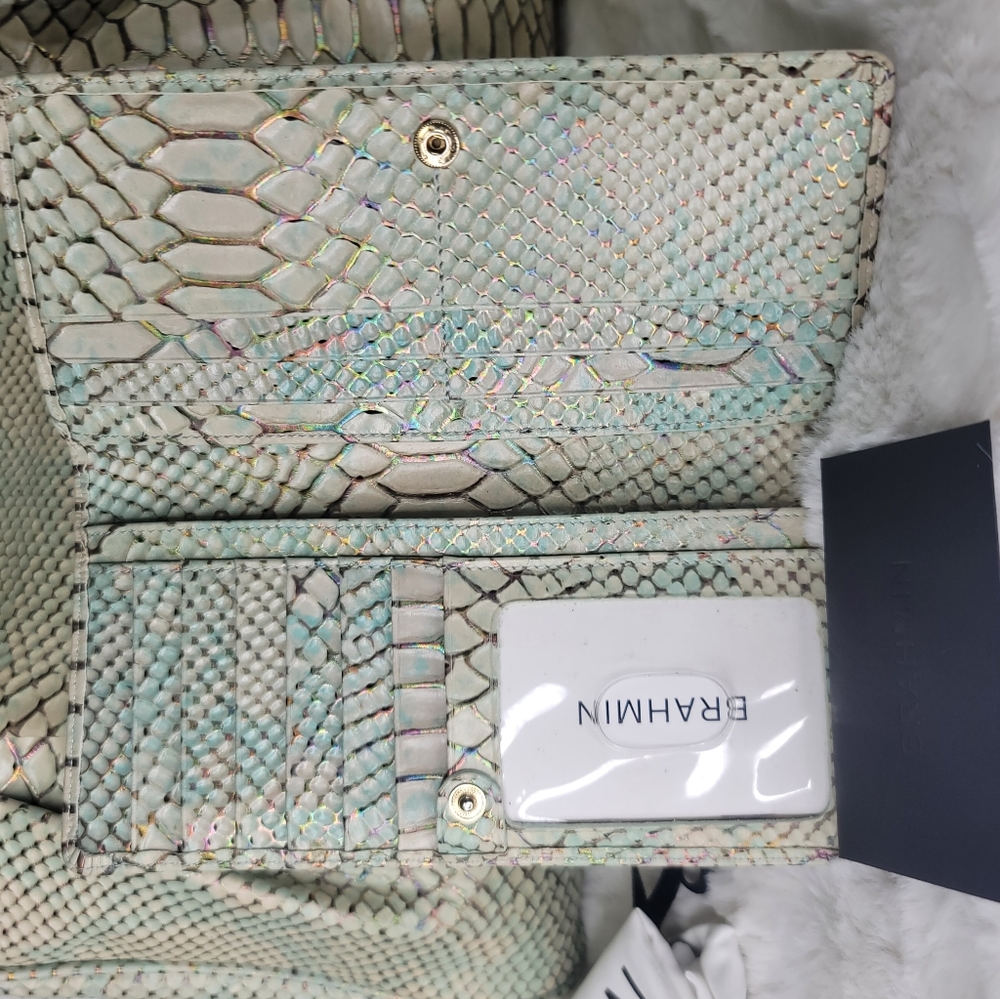 ☆ Brahmin 2 PCS SET Matching Designer Rare Shoulder Bag Purse + Wallet - Picture 5 of 16